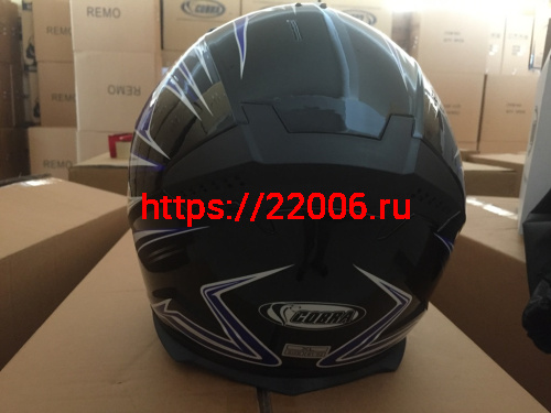 Шлем интеграл COBRA JK313, черный с красным(2), черный/синий (9) размеры XL фото 5