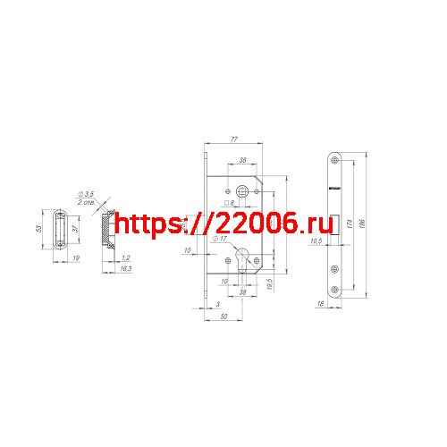 Корпус Fuaro (Фуаро) врезного замка MAGNM85C-50 (M85C-50) SN мат.никель фото 3