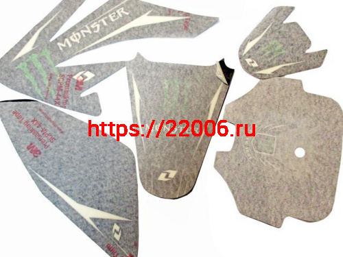 Комплект наклеек на кроссовый мотоцикл CRF70 Monster 1 Комплект наклеек на кроссовый мотоцикл CRF70 Monster 1