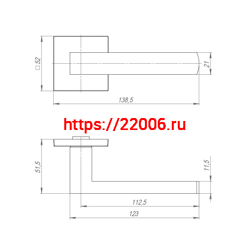 Ручка Ajax (Аякс) раздельная K.JS51.OPTIMAL CP-8 хром фото 2 Ручка Ajax (Аякс) раздельная K.JS51.OPTIMAL CP-8 хром фото 2