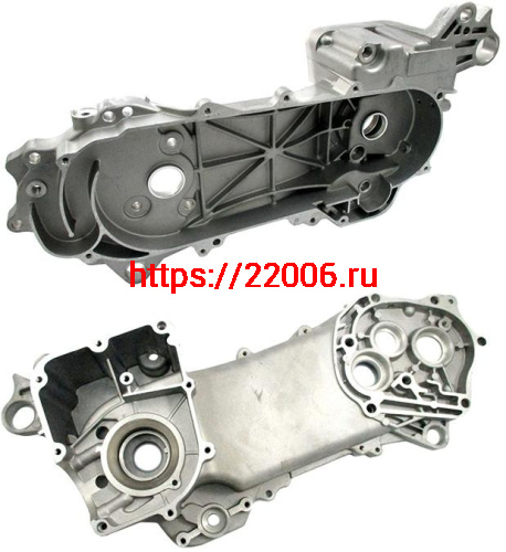 Картер двигателя 50сс 139QMB длинная база левый под 12" колесо Картер двигателя 50сс 139QMB длинная база левый под 12" колесо