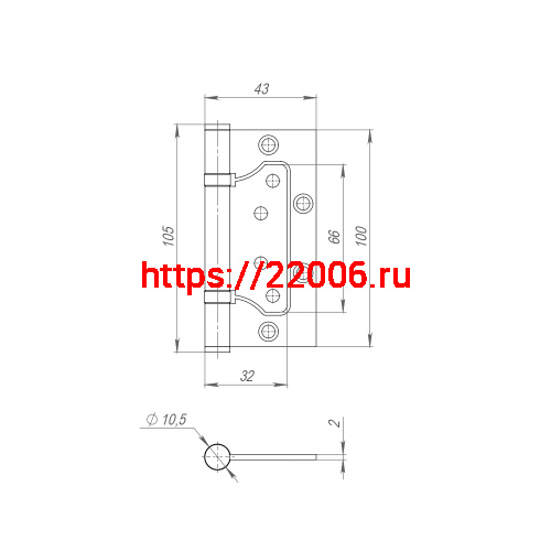 Петля Fuaro (Фуаро) универсальная без врезки IN4300W CP (300-2BB 100x2) (хром) фото 3 Петля Fuaro (Фуаро) универсальная без врезки IN4300W CP (300-2BB 100x2) (хром) фото 3