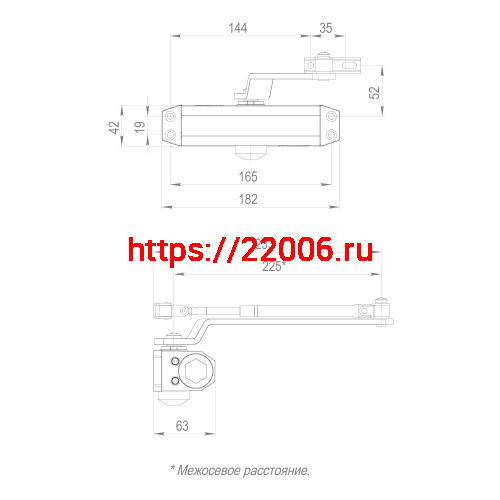 Доводчик Fuaro (Фуаро) дверной DC20-3 (DC-203) BR до 65 кг (коричневый) фото 3 Доводчик Fuaro (Фуаро) дверной DC20-3 (DC-203) BR до 65 кг (коричневый) фото 3