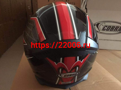 Шлем интеграл COBRA JK313, черный с красным(2), черный/синий (9) размеры XL фото 4