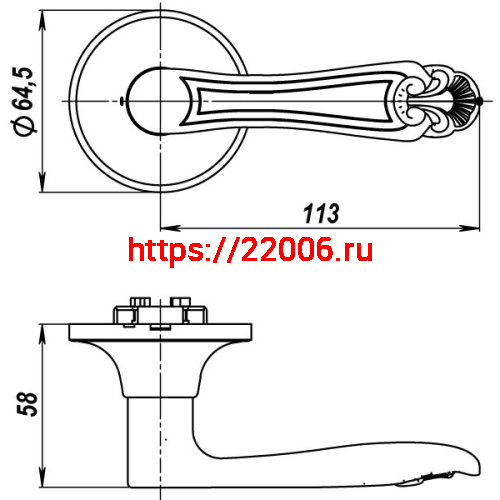 Ручка Punto (Пунто) защелка DK637 SN-BK (6037 SN-B) (фик.) мат. никель фото 3 Ручка Punto (Пунто) защелка DK637 SN-BK (6037 SN-B) (фик.) мат. никель фото 3