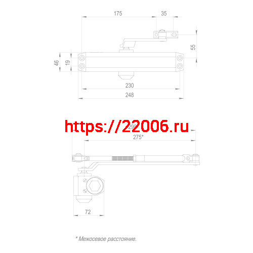 Доводчик Fuaro (Фуаро) дверной DC20-6W (DC-206W) AL до 160 кг (алюминий) фото 3 Доводчик Fuaro (Фуаро) дверной DC20-6W (DC-206W) AL до 160 кг (алюминий) фото 3
