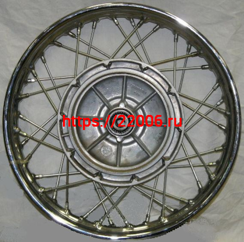 Колесо 19" в сборе литой барабан, хромированный обод Урал реставрация Колесо 19" в сборе литой барабан, хромированный обод Урал реставрация