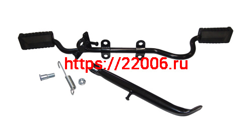 Подножка водителя центральная RUBIKON SPORT с изгибом под глушит.(с подставкой боковой) (НАБОР)